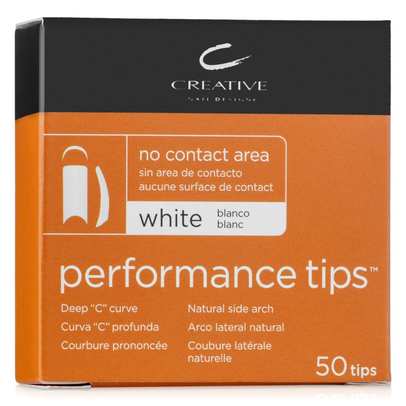 "PERFORMANCE WHITE TIPS №1" - Типсы без контактной зоны, не требующие длительного подпиливания, белые, №1, 50шт.