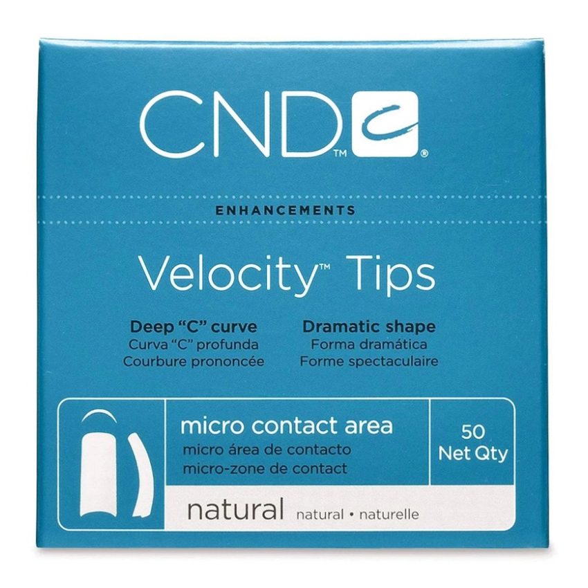 "VELOCITY TIPS №8" - Типсы с глубоким "С" изгибом и укороченной контактной зоной, натурального цвета, №8, 50шт.