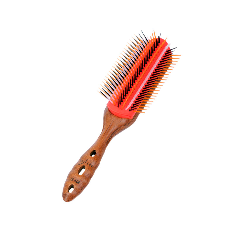 Щетка для волос "Pro Wood Styler", нейлоновая щетина, 9 рядов, с деревянной ручкой.