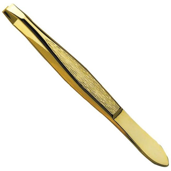 Kiepe Tweezers Np Gold - пинцет со скошенными узкими кончиками, золотое металлизированное покрытие, 3,0.