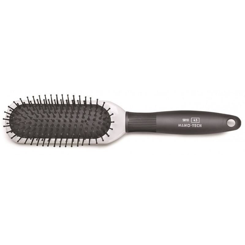 Kiepe Brush Wavy Cushion Nano Tech 4,5 X 11,5 Cm - расческа "NANO-TECH", пластиковые зубчики с антистатическим и антибактериальным покрытием, 9 рядов.