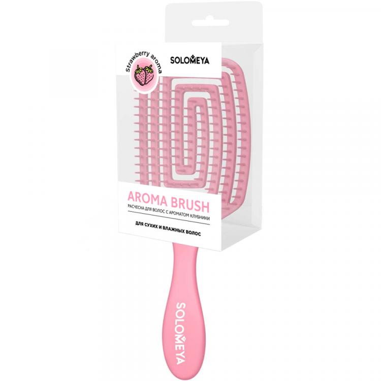 Solomeya Расческа для сухих и влажных волос с ароматом клубники XL