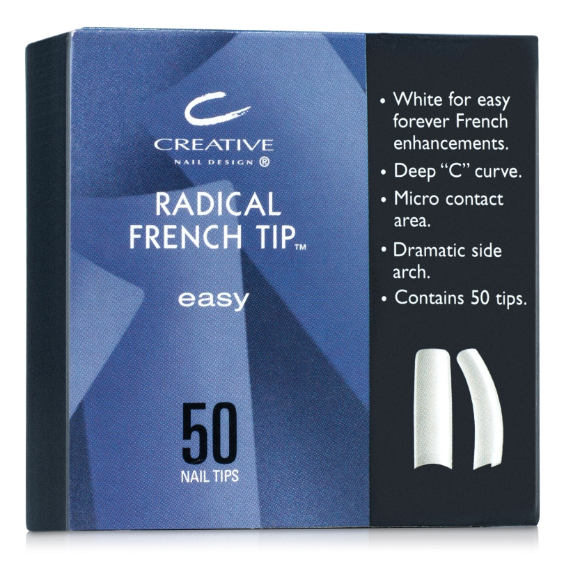 "RADICAL FRENCH TIPS №4" - Типсы с микроконтактной зоной, для французского маникюра, белые, №4, 50шт.