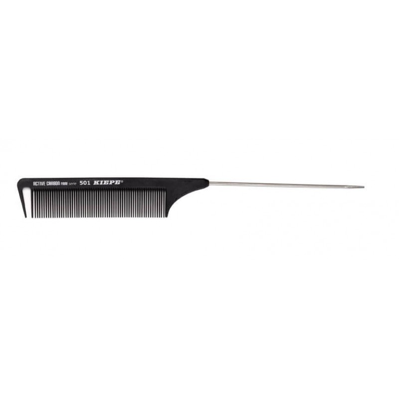Kiepe Professional Comb Active Carbon Fibre 236 X 27 - расчёска "KIEPE ACTIVE CARBON 501" карбоновая, металлический хвостик, с антибактериальным покрытием.