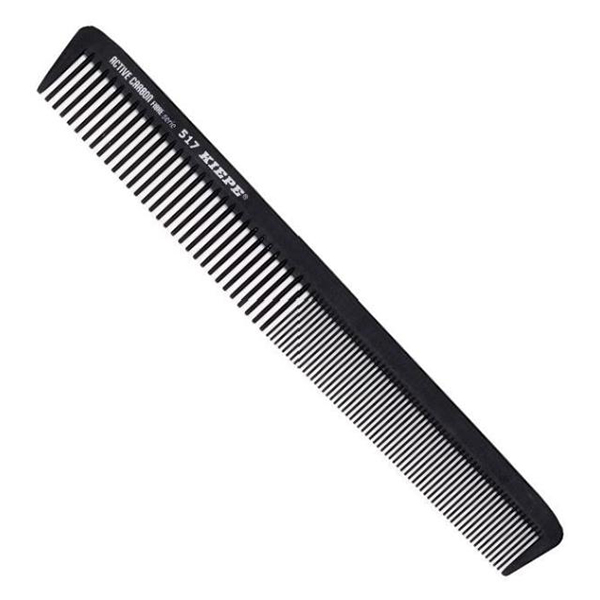 Kiepe Professional Comb Active Carbon Fibre 220 X 30 - расчёска карбоновая, комбинированная для мужских работ, с антибактериальным покрытием.