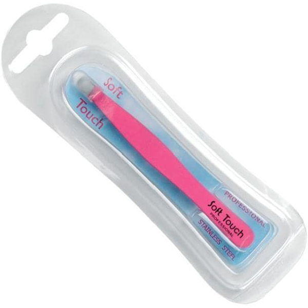 Kiepe Tweezers Soft Touch Ss Steel - Пинцет "SOFT TOUCH", со скошенными кончиками, с прорезиненным цветным покрытием, 3.7.