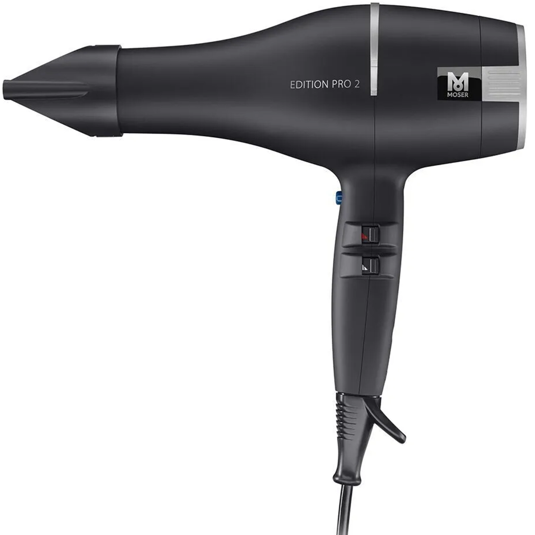 Фен "Moser - Edition Pro 2" - 2000W, удлиненный матовый корпус, 2 насадки. (чёрный)