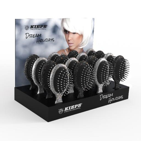 Kiepe Mini-hair Brush Glitter Effect - массажка карманная "GLITTER EFFECT", для укладки и распутывания волос, 7 рядов.